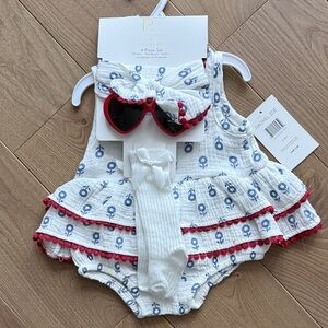 Baby 3-6M Heart Sunglasses Set - White and Red